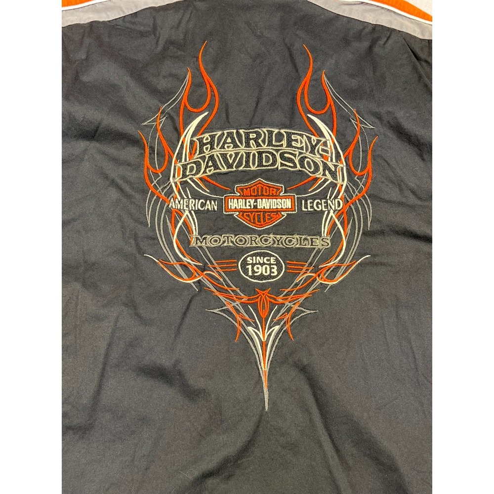Vintage Harley-Davidson Men's 3XL Short-Sleeve Mechanical/Rider Button-Up Shirt